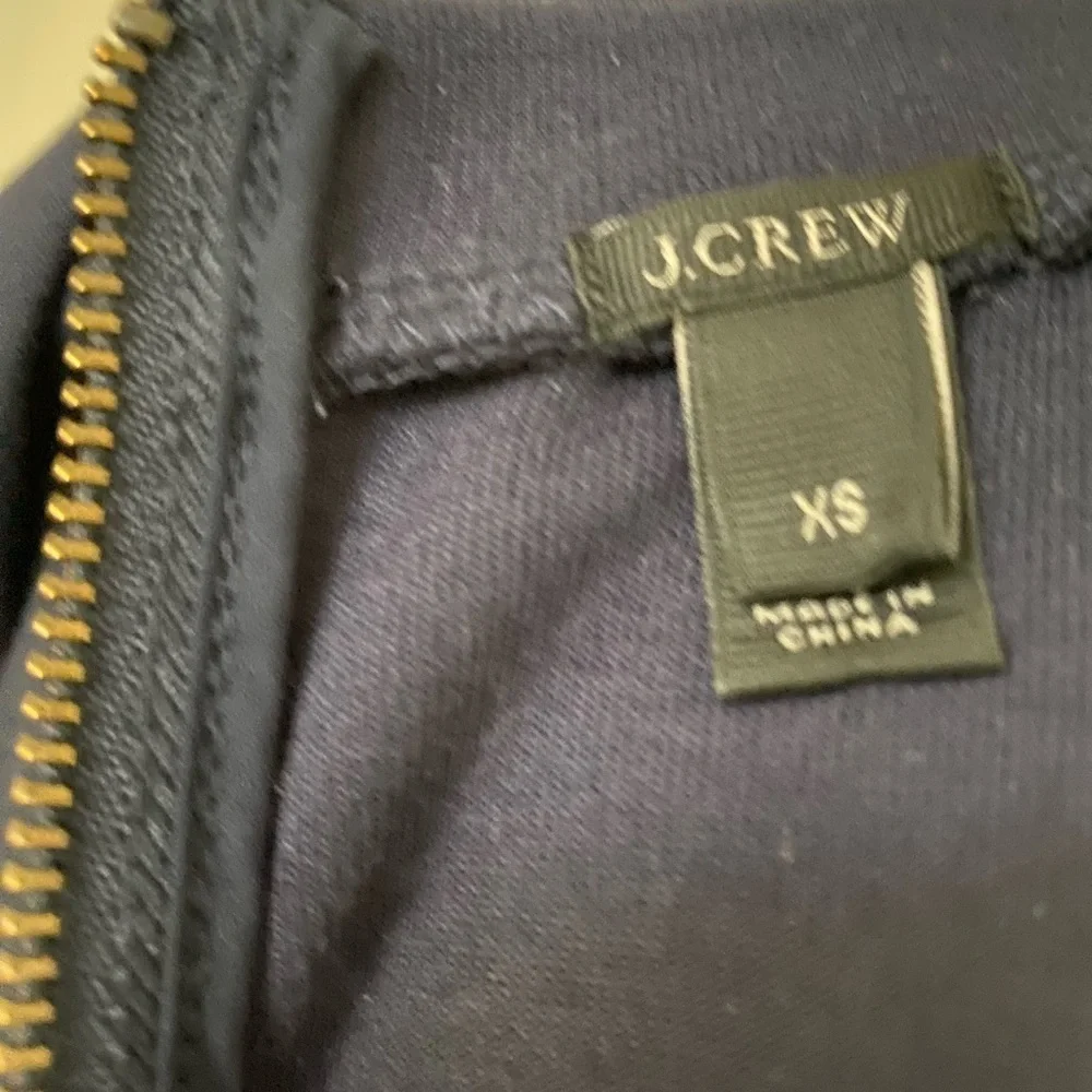 J Crew Navy‎ Blue Sweatshirt Women’s  Crew Neck With Fringes Details Size XS